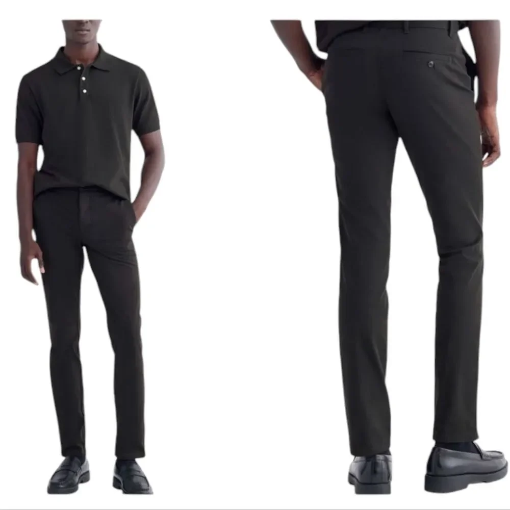 NWT Everlane Uniform The Performance Chino Black Slim Fit Trouser Pants 34 x 30